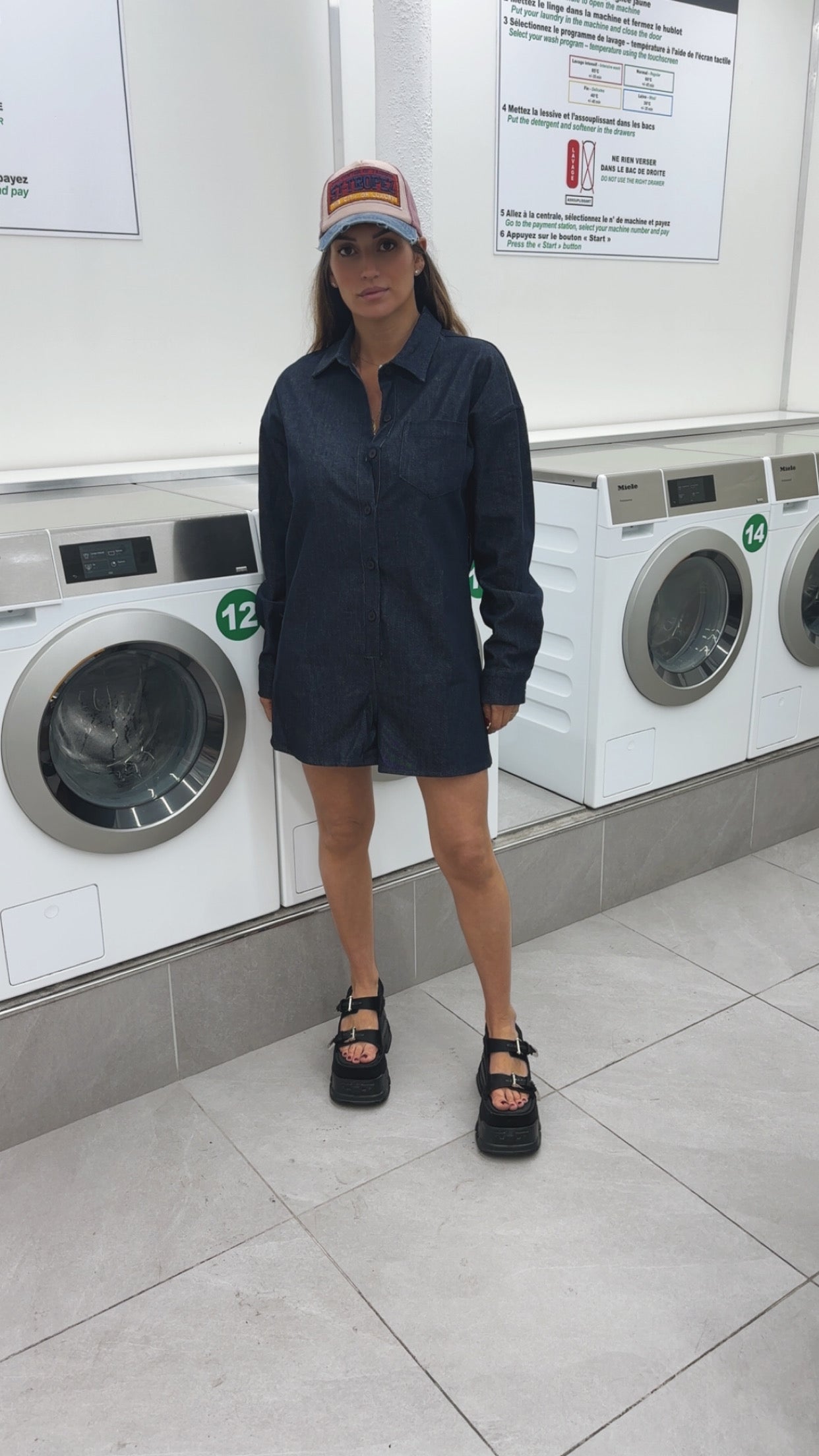 Combi short en jean