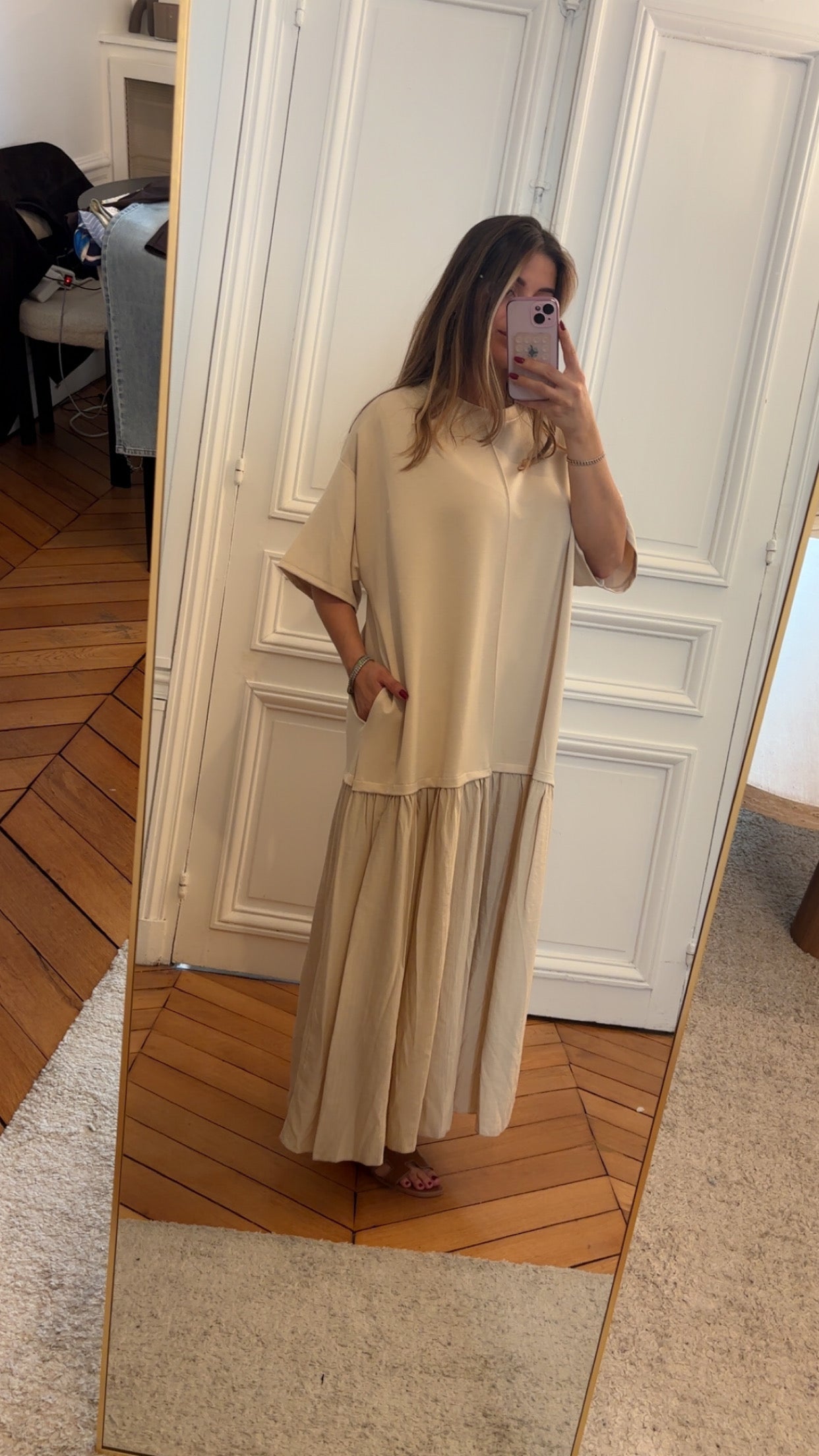 Robe oversize bi matière