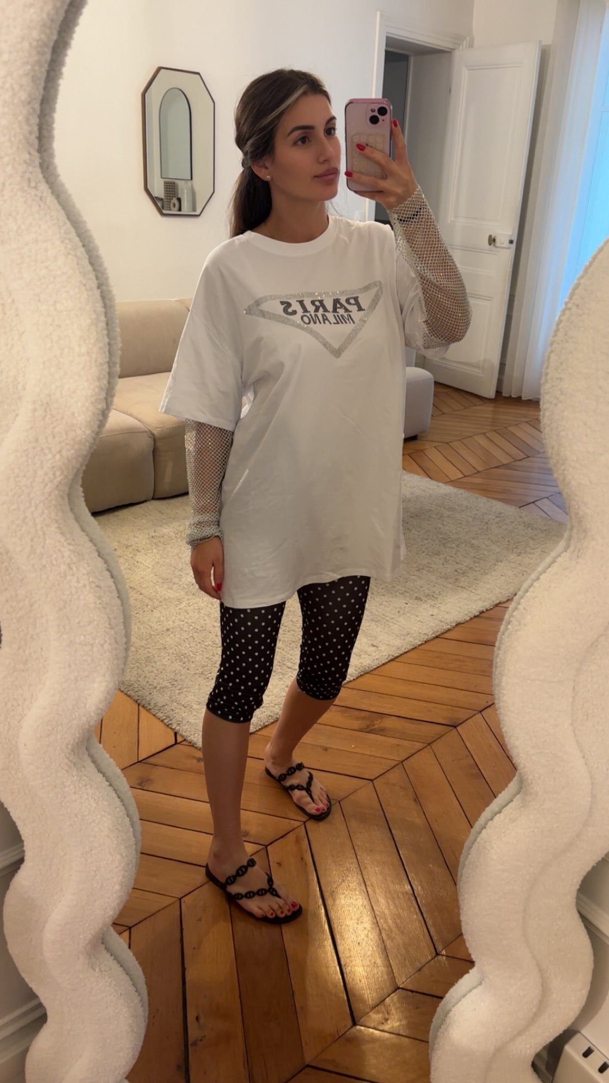 T-shirt long Paris Milano straws