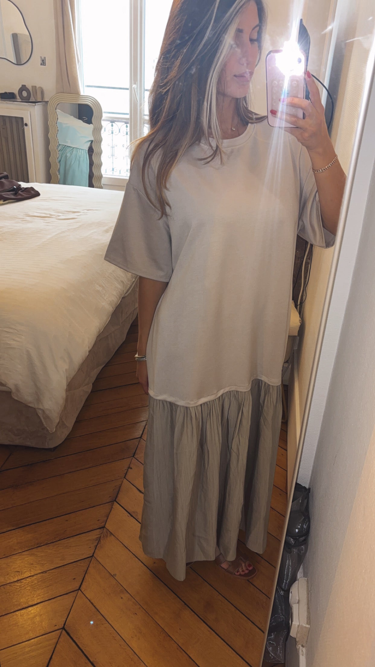 Robe oversize bi matière
