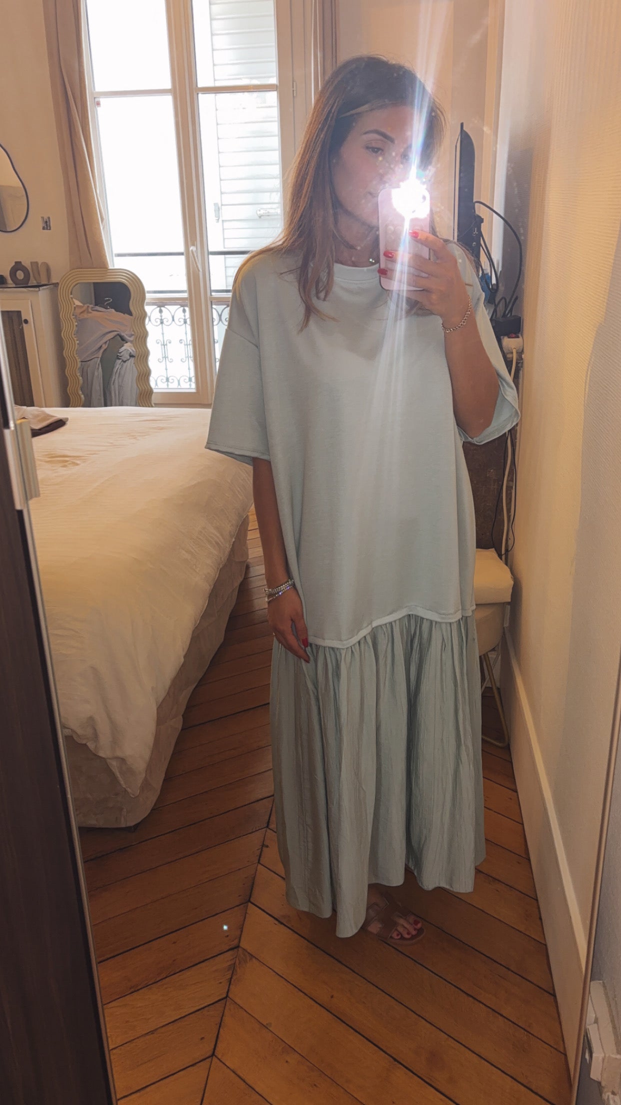 Robe oversize bi matière