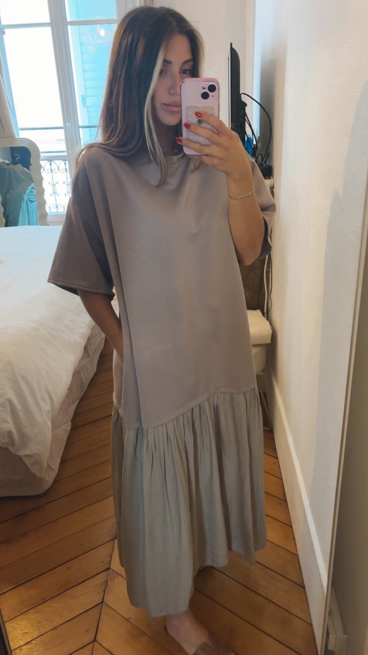 Robe oversize bi matière
